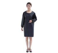 Hangsu Delantal protector de piel sintética de manga completa, a prueba de derrames, fácil de limpiar, para cocina y aplicaciones industriales, delantal de piel sintética resistente, Negro, 1.2m