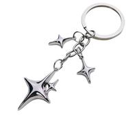 Hangsu Delicado llavero de luna y estrella de metal, adorno de bolsa de metal, llavero distintivo personalizado para decoración de bolsa de moda, L11 a, Talla única
