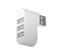 Hangsu Divisor USB 2.0 giratorio de 180 grados, 3 puertos, expansor múltiple para computadora, portátil, disco duro, transferencia de datos, concentrador USB para teclado/mouse