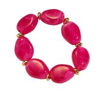 Hangsu Elegante pulsera elástica ovalada de acrílico versátil para cualquier atuendo, acrílico irregular ovalado, talla única, como se describe