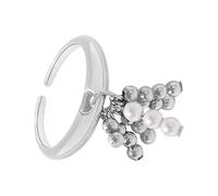 Hangsu Elegantes anillos de borlas con cuentas para mujer con diseño de borlas de acero inoxidable resistente, antialérgico y resistente al desgaste, One Size, como se describe, como se describe