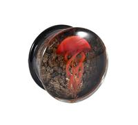 Hangsu Elegantes medusas de cristal con diseños geométricos y acabado esmaltado por goteo, joyería corporal elegante para el uso diario, tapón de cristal con base negra, 12mm, como se describe, como