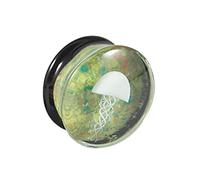 Hangsu Elegantes medusas de cristal con diseños geométricos y acabado esmaltado por goteo, joyería corporal elegante para el uso diario, tapón de cristal con base negra, 12mm, como se describe, como
