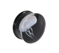 Hangsu Elegantes medusas de cristal con diseños geométricos y acabado esmaltado por goteo, joyería corporal elegante para el uso diario, tapón de cristal con base negra, 12mm, como se describe, como