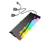 Hangsu Enfriadores de memoria ARGB para PC de 5 V y 3 pines con cuerpo de aluminio y múltiples efectos de iluminación para equipos de juegos de aduanas, disipador de calor de almacenamiento ARGB