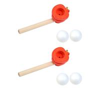 Hangsu Juego de 2 bolas flotantes de madera para niños, mejora el control de la respiración, juguete educativo para desarrollar habilidades de coordinación, juego de pelota de madera soplando