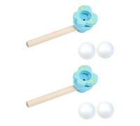 Hangsu Juego de 2 bolas flotantes de madera para niños, mejora el control de la respiración, juguete educativo para desarrollar habilidades de coordinación, juego de pelota de madera soplando