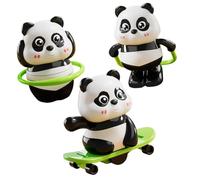 Hangsu Juego de 3 figuras mecánicas interactivas de panda que promueven la actividad física y la imaginación, juguete educativo de panda