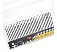 Hangsu Juego de 30 brocas de fresado profesional para máquina de manicura rotativa eléctrica, accesorios para máquina de manicura, juego de brocas