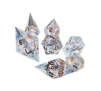 Hangsu Juego de 7 dados de diferentes formas de diferentes números de rostros, números digitales educativos, juego de resina de entretenimiento de escritorio, juegos para fiestas