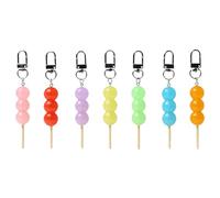 Hangsu Juego de 7 llaveros de macaron Candy Collection Lollipop, adorno elegante para llaves, bolsa de moda, adorno, textura de resina, llavero de caramelo colorido, Colorido Haw confitado, Talla