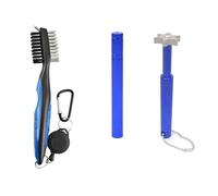 Hangsu Juego de herramientas portátiles de limpieza de golf de doble cara, bolas de cepillo para palos de golf, limpiador de ranuras, afilador, fácil de usar, juego de herramientas de limpieza