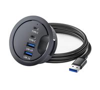 Hangsu Lector de tarjetas de memoria USB 3.0 con conexión USB para escritorio, con ojales, para escritorio, PC, portátil, accesorios, gestión de cables