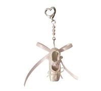 Hangsu Lindo llavero de zapatos de ballet con colgante de lazo para bolsa de ballet, llavero de ballet, perlas, zapatos de baile, mochila, colgante para decoración diaria de cinta, rosa, Section 1