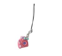 Hangsu Llavero de cámara Macaron - Cordón de resina de 6 colores, dije ligero para bolsos, llaves, regalos (120) cadena de teléfono de resina ligera, Rosa Roja, Talla única