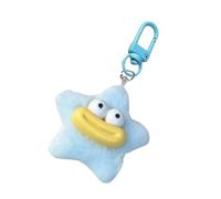 Hangsu Llavero de estrella de felpa para niñas, diseño de bolsa suave para cumpleaños, amistad, bonito llavero de estrella de felpa, azul, Talla única