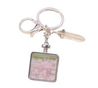 Hangsu Llavero de piedra natural de múltiples diseños con marco de fotos para uso práctico, llavero de piedra natural, rosa, Talla única