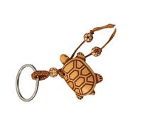 Hangsu Llavero realista con acabado de madera estérica, diseño de tortugas de caballo, camellos, hecho de resina de primera calidad para uso decorativo, llavero de tortugas, Tortuga, Talla única