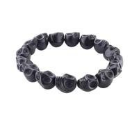 Hangsu Moderno accesorio de mano con cuentas de calavera turquesa de 19 cm, ajuste cómodo, perfecto para añadir bordes a cualquier atuendo, elegante accesorio de muñeca no conformista, One Size, como