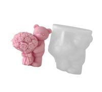 Hangsu Molde para velas de aromaterapia, ramo de oso de silicona para hacer velas, manualidades, jabón hecho a mano, decoración del hogar, adorno de resina
