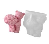 Hangsu Molde para velas de aromaterapia, ramo de oso de silicona para hacer velas, manualidades, jabón hecho a mano, decoración del hogar, adorno de resina