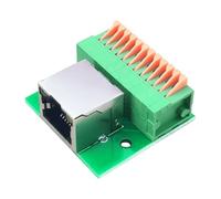 Hangsu Montaje DIN RJ45 Ethernet con indicadores LED, bloque de terminales sin herramientas para redes industriales, puerto de red montado en rieles DIN con indicadores de estado