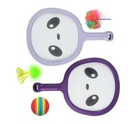 Hangsu Multisport - Juego de raquetas para niños, incluye 3 bolas, bolsa de almacenamiento para patio, actividades deportivas familiares, juego de tenis y bádminton con bolas de espuma