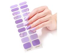 Hangsu Nail Stcikers - 20 puntas de gel semicurado, deslizadores adhesivos de larga duración, lámpara LED de gel