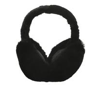 Hangsu Orejeras plegables de felpa para mujer, calentadores de orejas cálidos, para clima frío, orejeras peludas protectoras para las orejas para actividades al aire libre, Negro, Dimension: approx