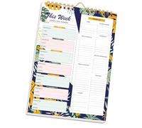 Hangsu Organizador semanal de dieta resistente al desgarro, cuaderno de planificación reutilizable con bobinas reforzadas, diseño vertical, planificador semanal de alimentos, diario de comidas