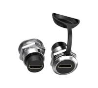 Hangsu Par de acopladores de montaje en panel hembra USB 3.0 de alta calidad, resistentes a la corrosión, carcasa de aleación de zinc, sin complicaciones, instalación de tuerca trasera, adaptadores