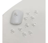 Hangsu Pegatinas de uñas, 20 piezas de lazo de metal 3D para uñas, arte de mujeres, decoración de accesorios