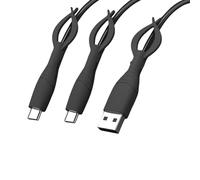 Hangsu Protectores elásticos de silicona para cable de carga, organizadores compatibles con múltiples dispositivos, para teléfono, tablet, USB C, correas de cable de silicona