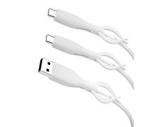 Hangsu Protectores elásticos de silicona para cable de carga, organizadores compatibles con múltiples dispositivos, para teléfono, tablet, correas de cable USB C, protectores de cable de silicona
