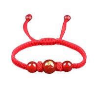 Hangsu Pulseras de cuerda roja de longitud ajustable, collar con dije de animal, símbolo cultural, adecuado para amuleto de buena suerte, One Size, como se describe