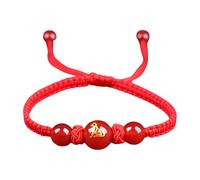 Hangsu Pulseras de cuerda roja de longitud ajustable, collar con dije de animal, símbolo cultural, adecuado para amuleto de buena suerte, One Size, como se describe