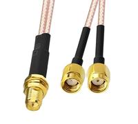 Hangsu RG316 Cable tipo Y divisores combinador SMA hembra a doble macho 1 a 2 hembra para enrutadores 3G 4G, cable divisor de tarjetas de red
