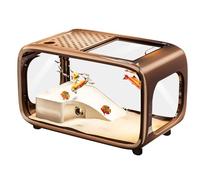 Hangsu Smart Ecosystem Marinepark con función de alimentación automática, flecos de seguridad redondeados, hábitat visible para peces de combate y animales marinos, estructura de alimentación