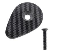 Hangsu Tapa superior versátil de fibra de carbono para auriculares, fácil de instalar, con tornillos para bicicletas F12, pieza de reparación de manillar, color plateado
