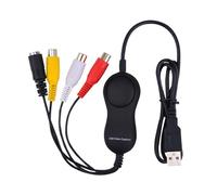 Hangsu Tarjeta de captura de video digitalizador USB 2.0 sin controlador, 480p, analógica, video de cámaras, compatible con dispositivos QuickTime en dispositivos CVBS S