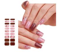 Hangsu Tiras de uñas de gel, gel semicurado, calcomanías de uñas ligeras requeridas, tiras de esmalte de uñas, tiras de gel, decoración de uñas para fiestas y bodas