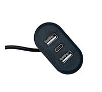 Hangsu Toma de corriente integrada, 2 puertos USB, 1 puerto tipo C, adaptador de carga de transferencia de datos rápida para teléfono móvil, adaptador de carga USB para ahorrar espacio