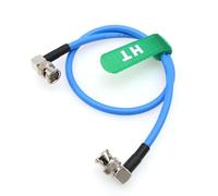 HangTon 12G 4K crudo SDI cable coaxial de vídeo BNC a BNC Canare LV-61S 75 ohmios para el monitor de la cámara flexible blindado 80cm Azul ángulo recto