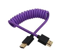 HangTon 4K 8K 60p Cable Tipo A HDMI 2.1 a HDMI trenzado envuelto para Atomos Ninja V SmallHD Blackmagic Monitor Panasonic Sony Canon Nikon Cámara Lila