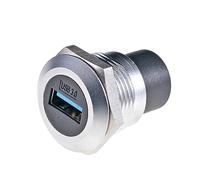HangTon Acoplador USB 3.0 de montaje en panel, conector circular impermeable, extensión de chasis de cable en línea, extensión hembra a hembra, paso de mamparo IP65