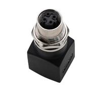 HangTon Adaptador de red Ethernet, M12 de 4 pines con código D hembra a conector RJ45 para conmutador Profinet EtherCat codificador de sensor de automatización de control de máquina industrial, CAT5e