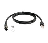 HangTon Blindado M12 4 Pin D-Code macho a RJ45 Cat6 Cable Ethernet Industrial Machinery Camera Network Robot (1 m)