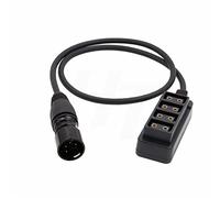 HangTon Bloque de batería 12V XLR Fuente de alimentación de 4 Pines Divisor a D-Tap Adaptador de 4 Puertos Convertidor 12 Pulgadas (30 cm)