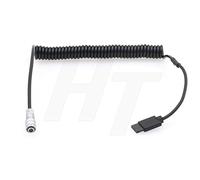 HangTon BMPCC 6K 4K Pocket Cinema Camera 2 Pin Cable de alimentación para DJI Ronin-S 12V a Blackmagic Design (cable espiral)