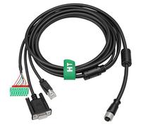 HangTon Cable blindado High-Flex, M12 de 17 pines a RJ45/DB9/terminal abierto, para dispositivos de visión ID2000/ID3000/SC2000/SC3000, datos, alimentación, control de señal de E/S, 8 m